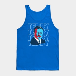 Fun Pop Art President Teddy Roosevelt Portrait Tank Top